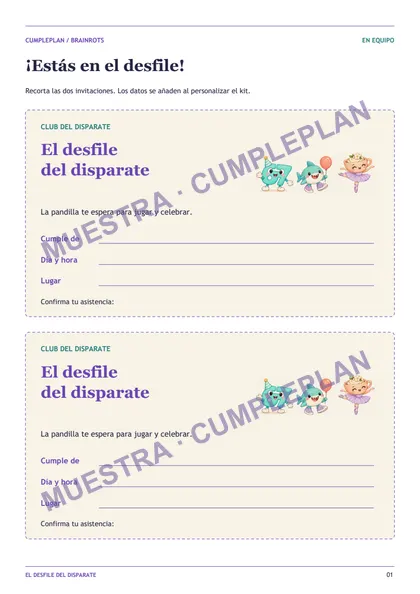 Invitaciones · muestra con marca de agua