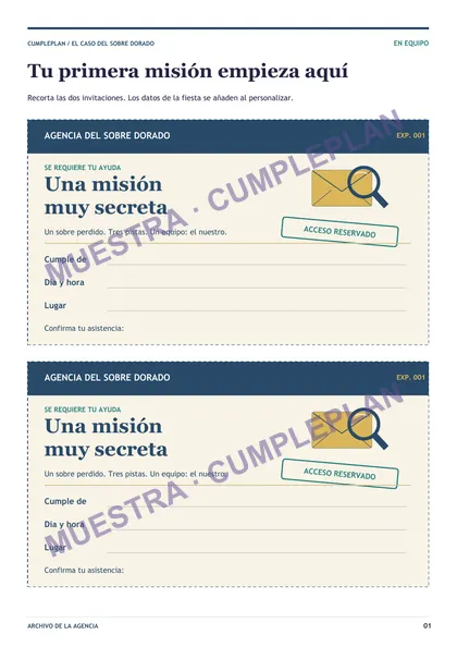 Invitaciones · muestra con marca de agua