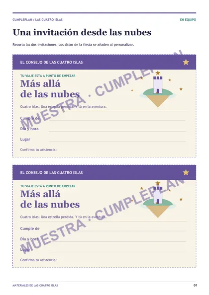 Invitaciones · muestra con marca de agua