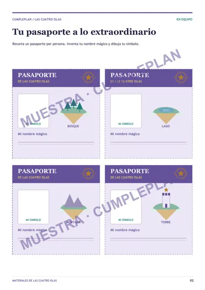 Carnets o pasaportes · muestra con marca de agua