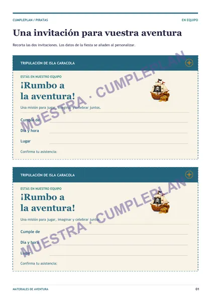 Invitaciones · muestra con marca de agua