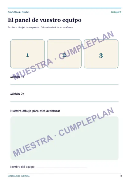 Material de la aventura · muestra con marca de agua
