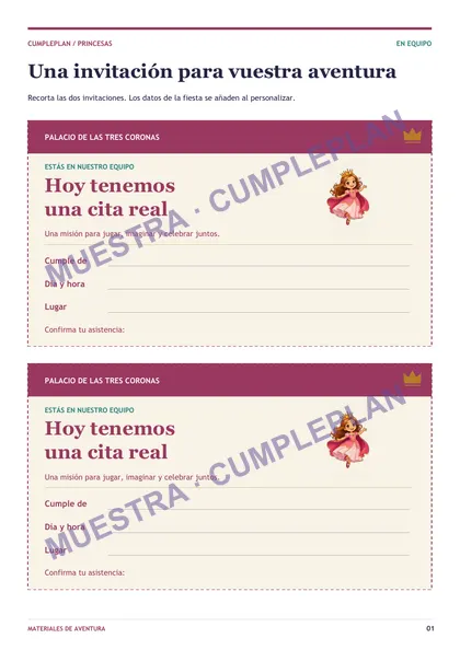 Invitaciones · muestra con marca de agua