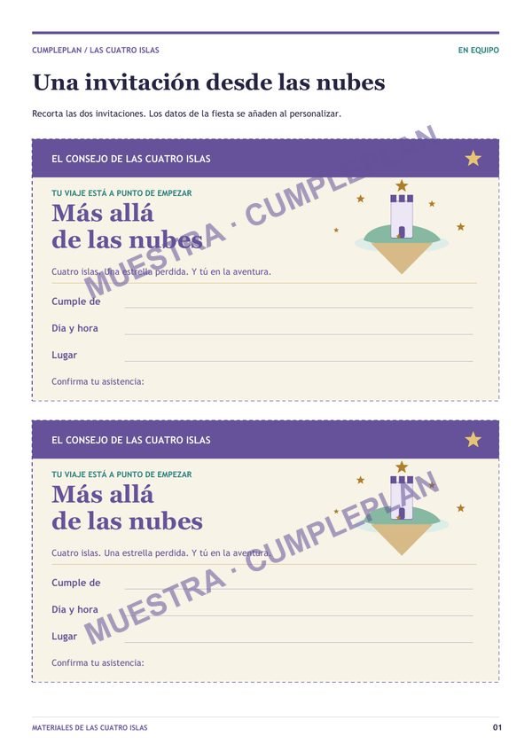Invitación de muestra con marca de agua de Cumpleplan